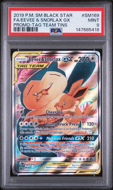 Eevee & Snorlax GX PSA 9