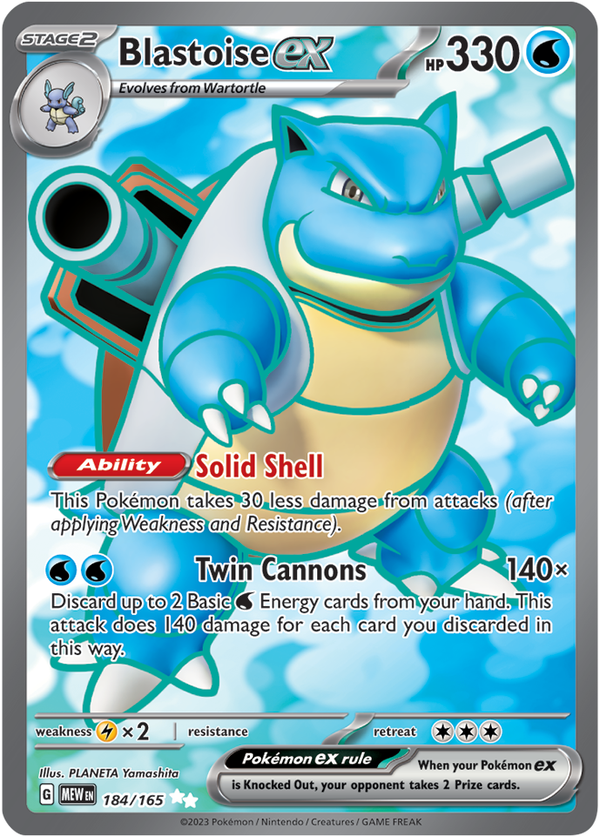 Blastoise EX 184/165 - NM