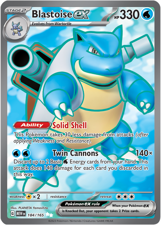 Blastoise EX 184/165 - NM