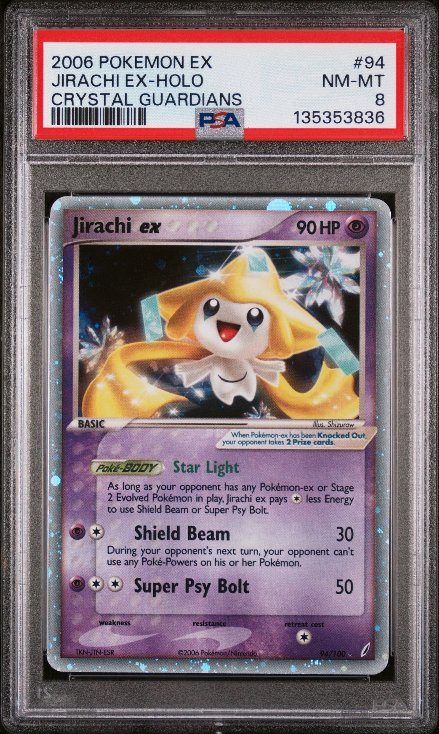 JIRACHI EX-HOLO CRYSTAL GUARDIANS 2006 POKEMON EX CRYSTAL GUARDIANS PSA NM-MT 8