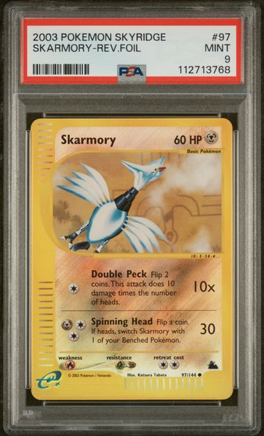 SKARMORY-REV.FOIL 2003 POKEMON SKYRIDGE PSA MINT 9