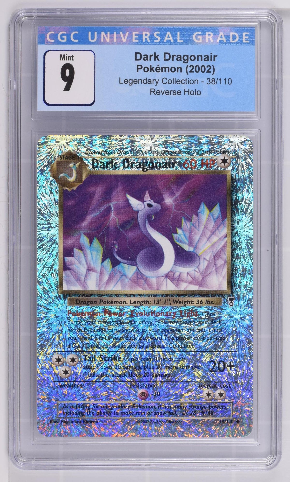 2002 POKEMON LEGENDARY COLLECTION #38 DARK DRAGONAIR-REV.FOIL LEGENDARY COLLECTION CGC 9