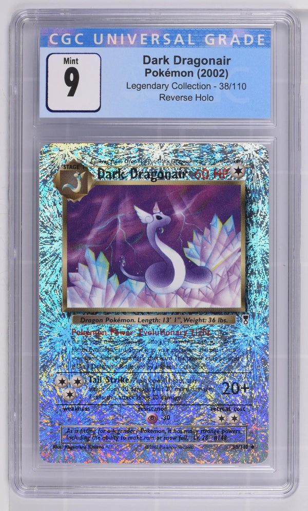 2002 POKEMON LEGENDARY COLLECTION #38 DARK DRAGONAIR-REV.FOIL LEGENDARY COLLECTION CGC 9