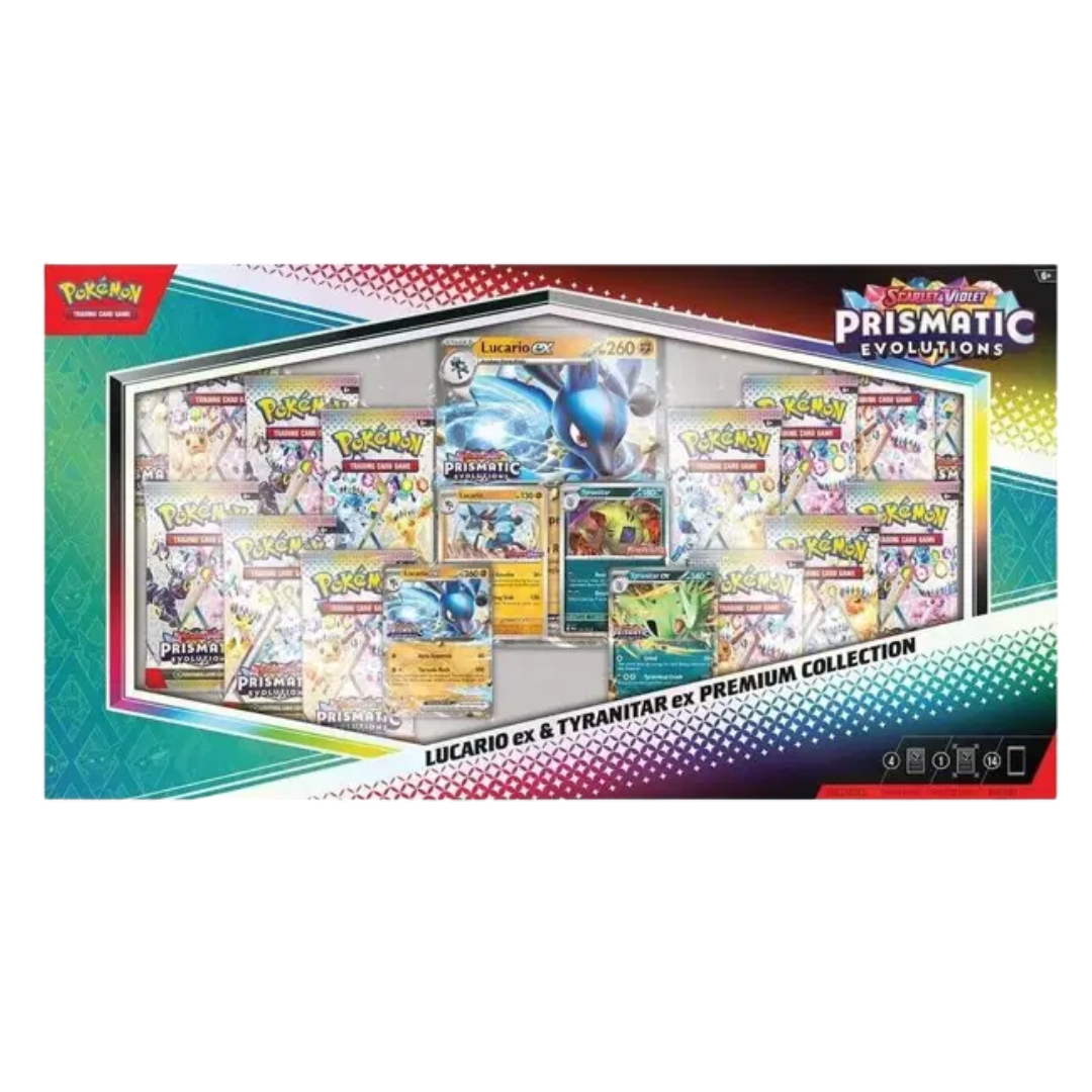 Prismatic Evolutions Lucario ex & Tyranitar ex Premium Collection