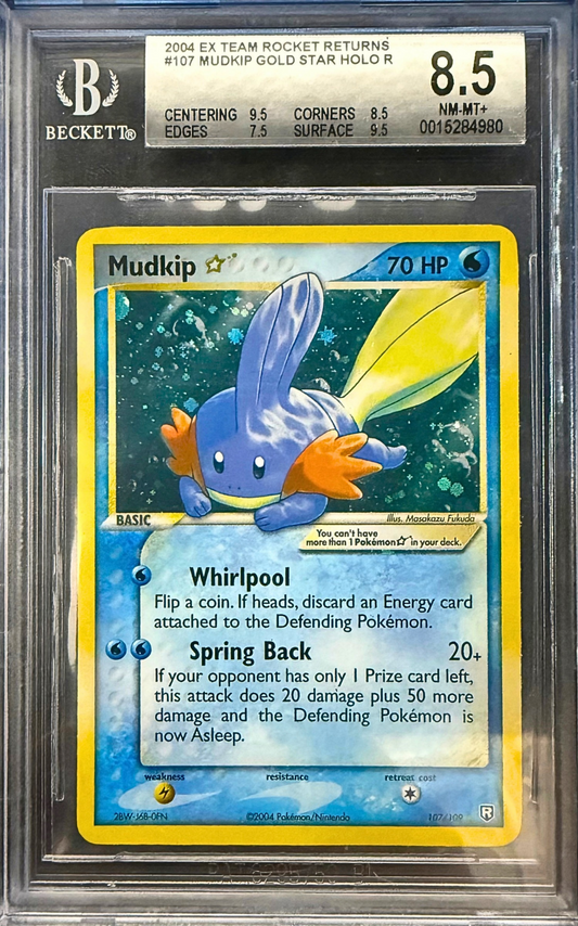 Mudkip Gold Star EX Team Rocketr Returns BGS 8.5