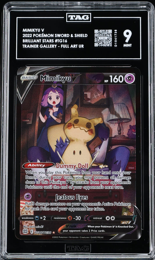 Mimikyu V Full Art - Ultra Rare 2022 Pokémon Sword & Shield TAG 9 MINT