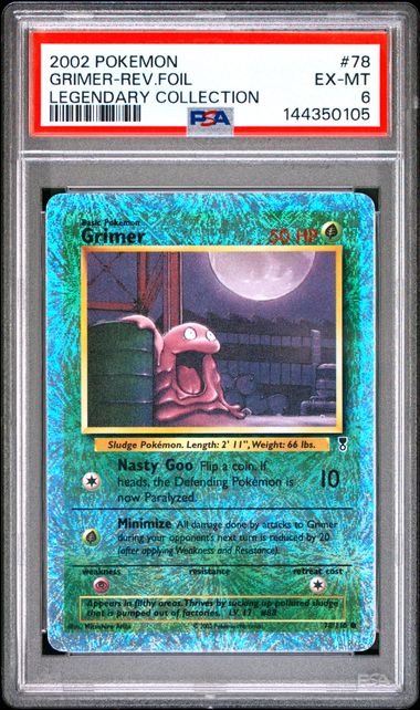 2002 POKEMON LEGENDARY COLLECTION #78 GRIMER-REV.FOIL LEGENDARY COLLECTION PSA 6