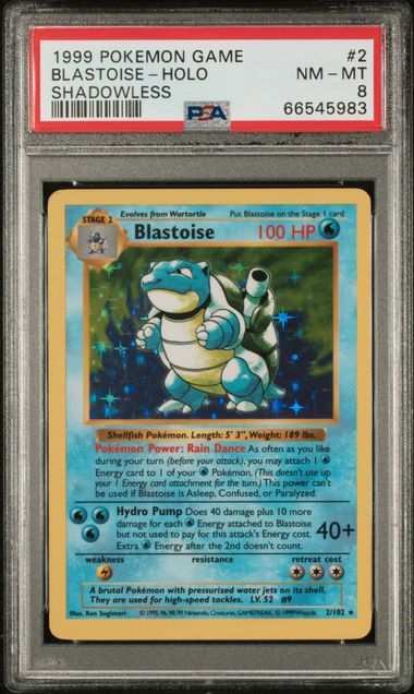 Blastoise Shadowless PSA 8