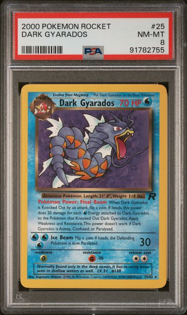 2000 POKEMON ROCKET #25 DARK GYARADOS PSA 8