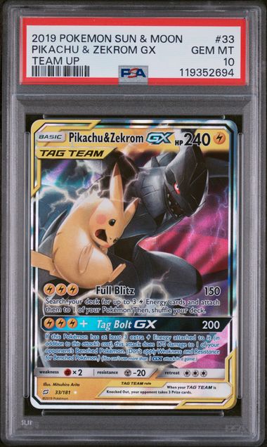 Pikachu & Zekrom GX PSA 10