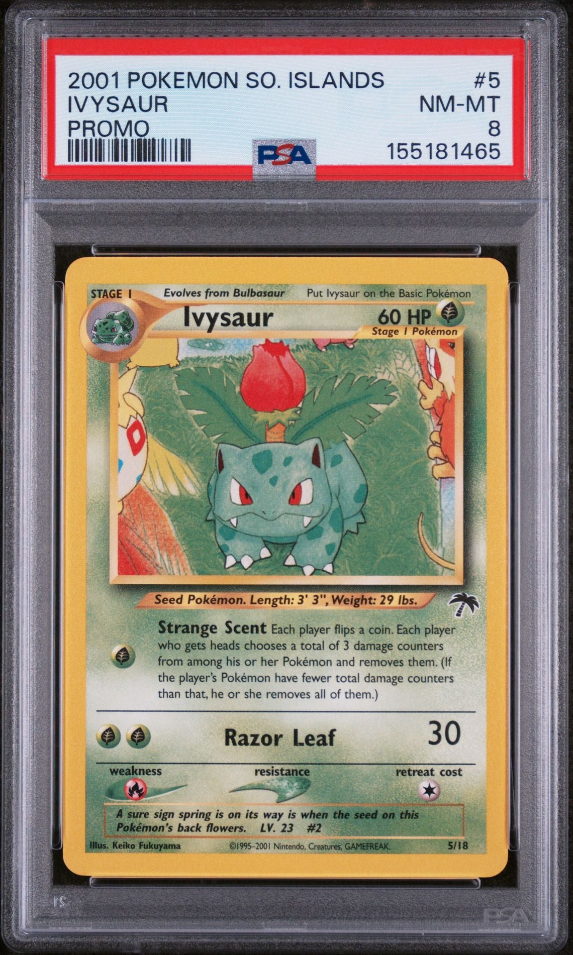 IVYSAUR PROMO 2001 POKEMON SOUTHERN ISLANDS PROMO PSA NM-MT 8