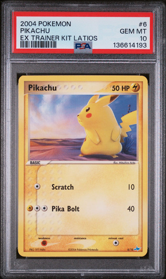 PIKACHU EX TRAINER KIT LATIOS 2004 POKEMON EX TRAINER KIT LATIOS PSA GEM MT 10