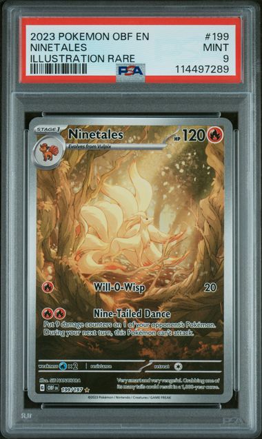 2023 POKEMON OBF EN-OBSIDIAN FLAMES #199 NINETALES ILLUSTRATION RARE PSA 9