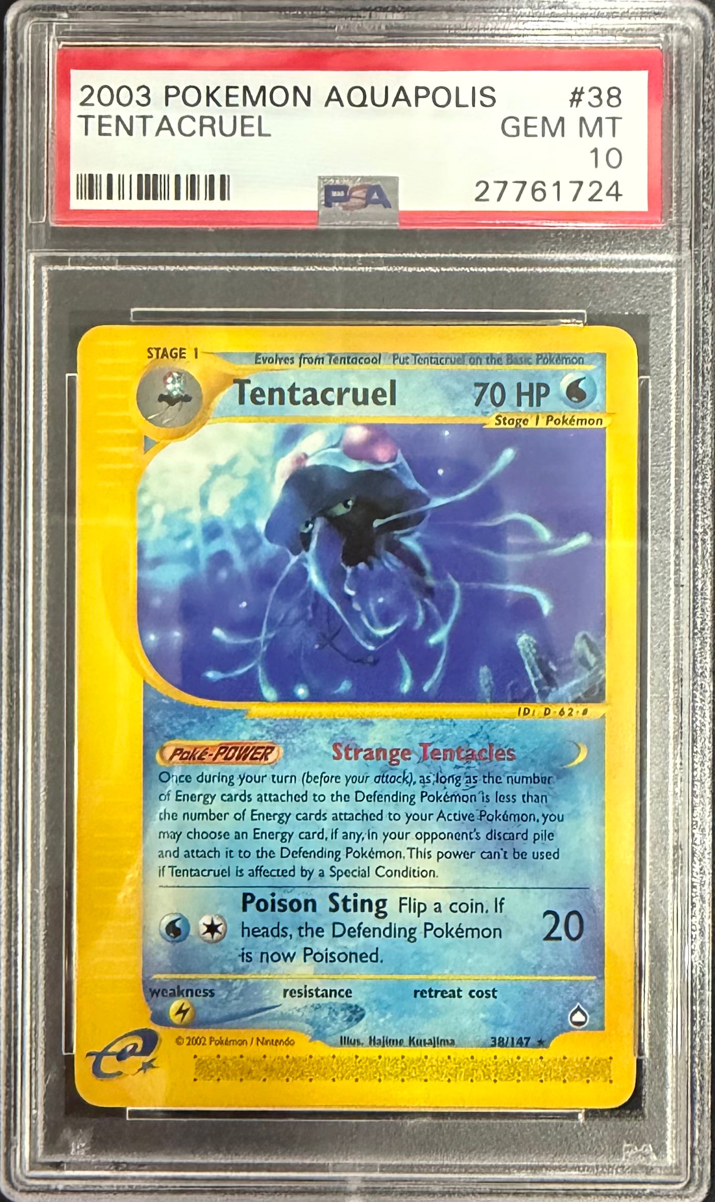 2003 POKEMON AQUAPOLIS #38 TENTACRUEL PSA 10