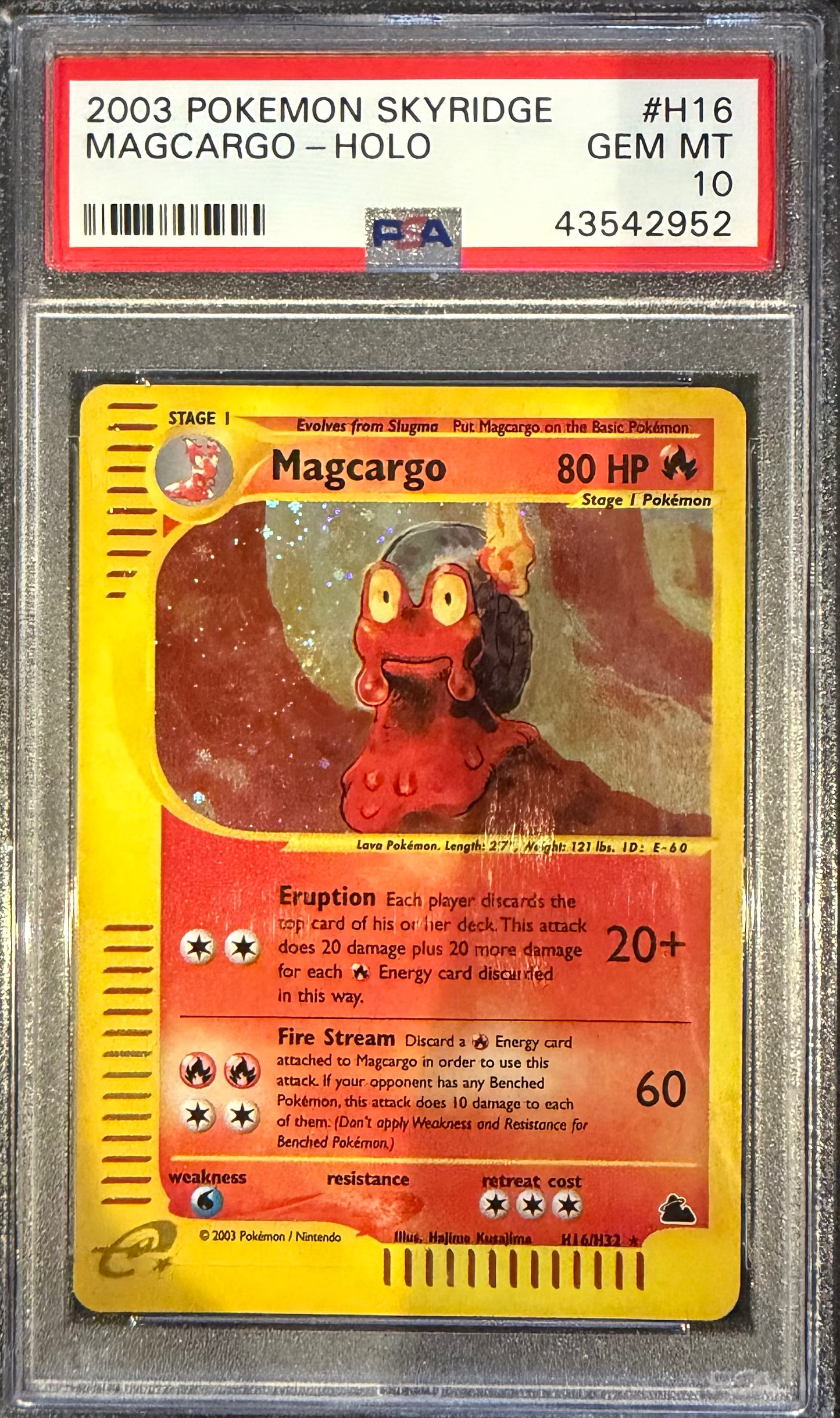 MAGCARGO-HOLO 2003 POKEMON SKYRIDGE PSA GEM MT 10