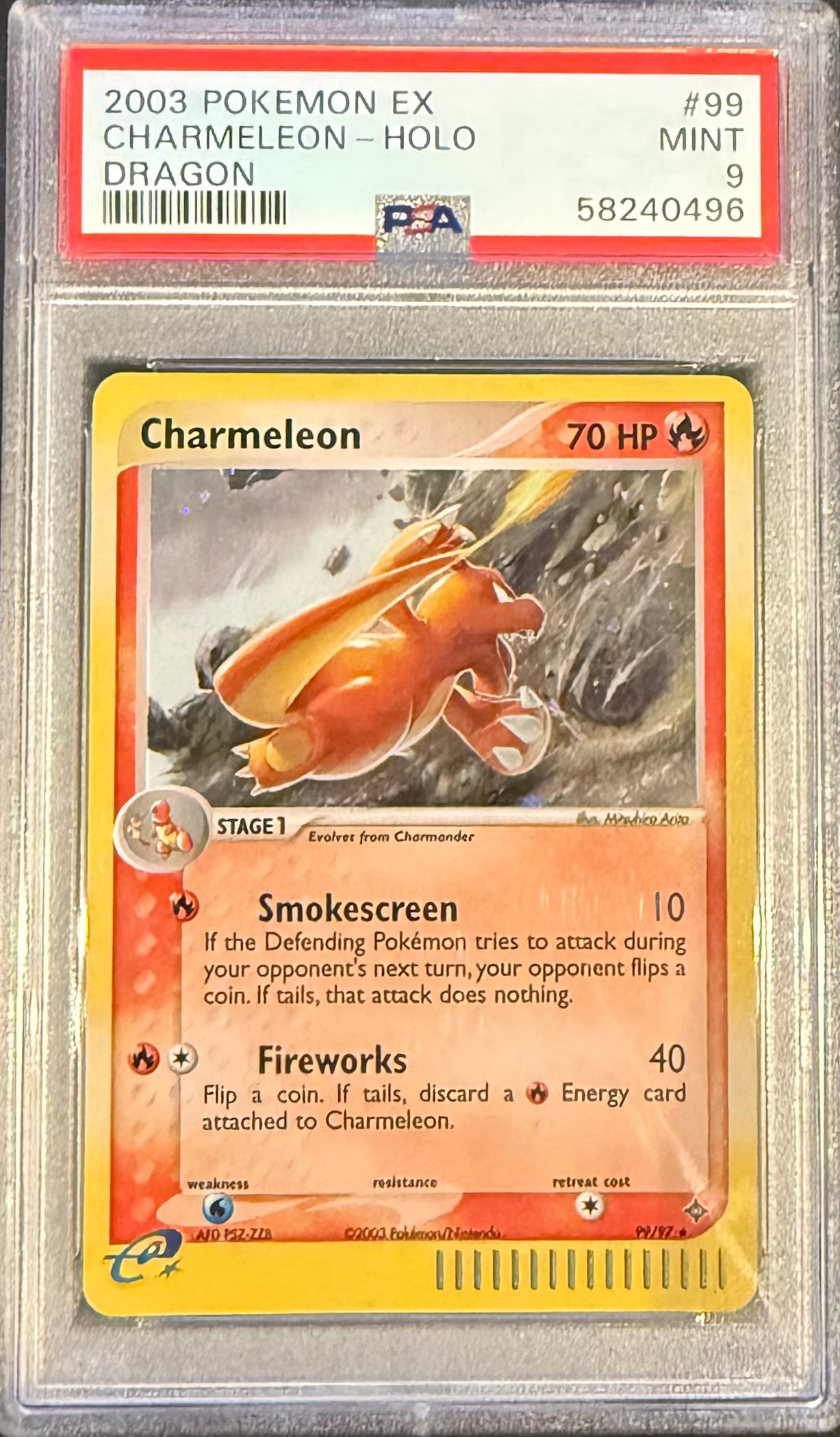 CHARMELEON-HOLO DRAGON 2003 POKEMON EX DRAGON PSA MINT 9