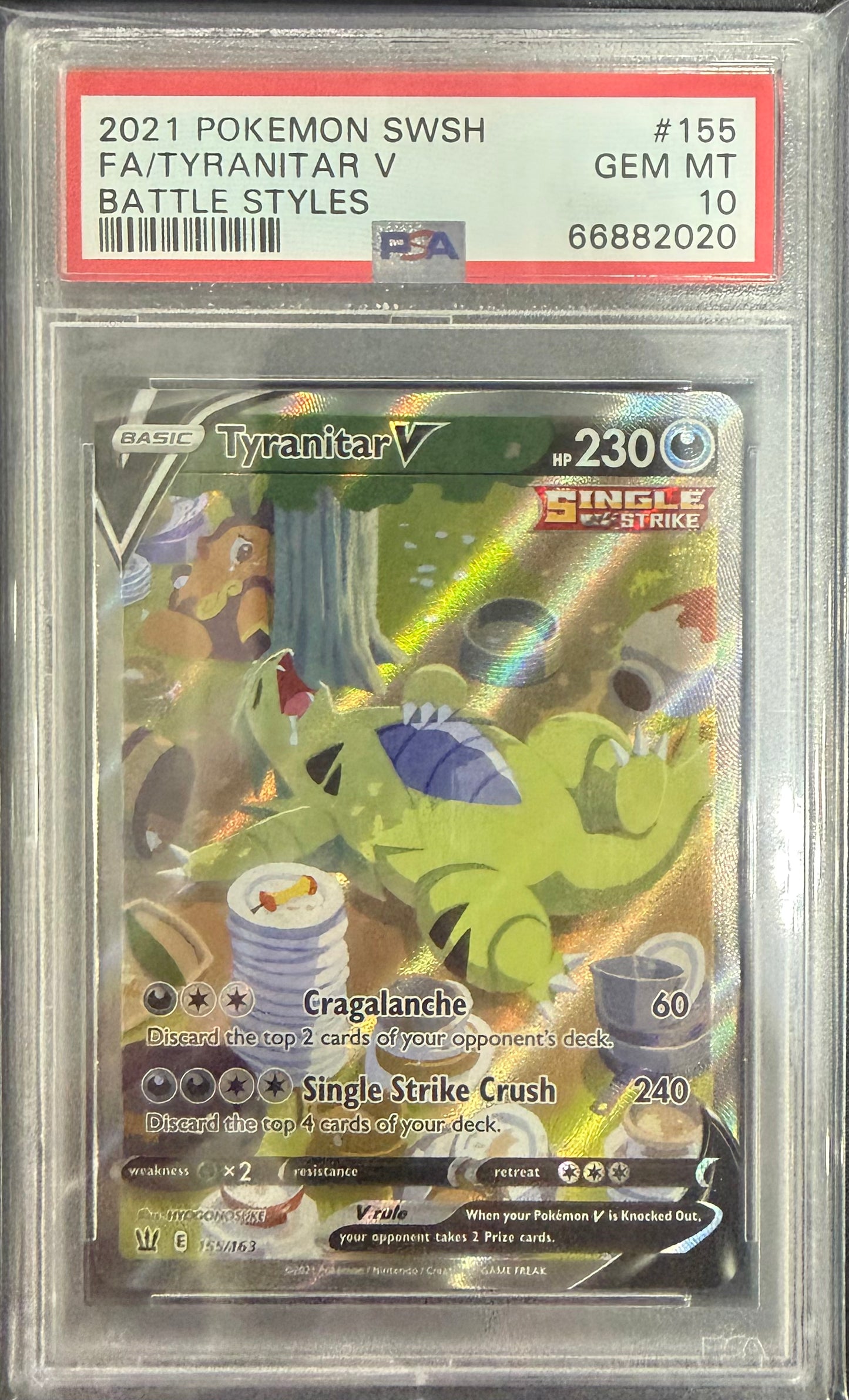 FA/TYRANITAR V BATTLE STYLES 2021 POKEMON SWORD & SHIELD BATTLE STYLES PSA GEM MT 10