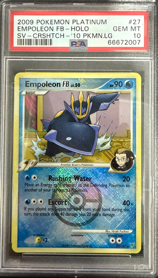 EMPOLEON FB-HOLO SV-CRSHTCH-'10 PKMN.LG 2009 POKEMON PLATINUM SUPREME VICTORS PSA GEM MT 10