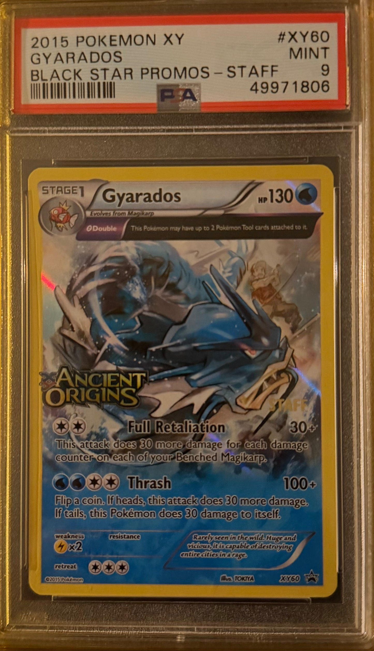 Gyarados Ancient Origins Staff PSA 9