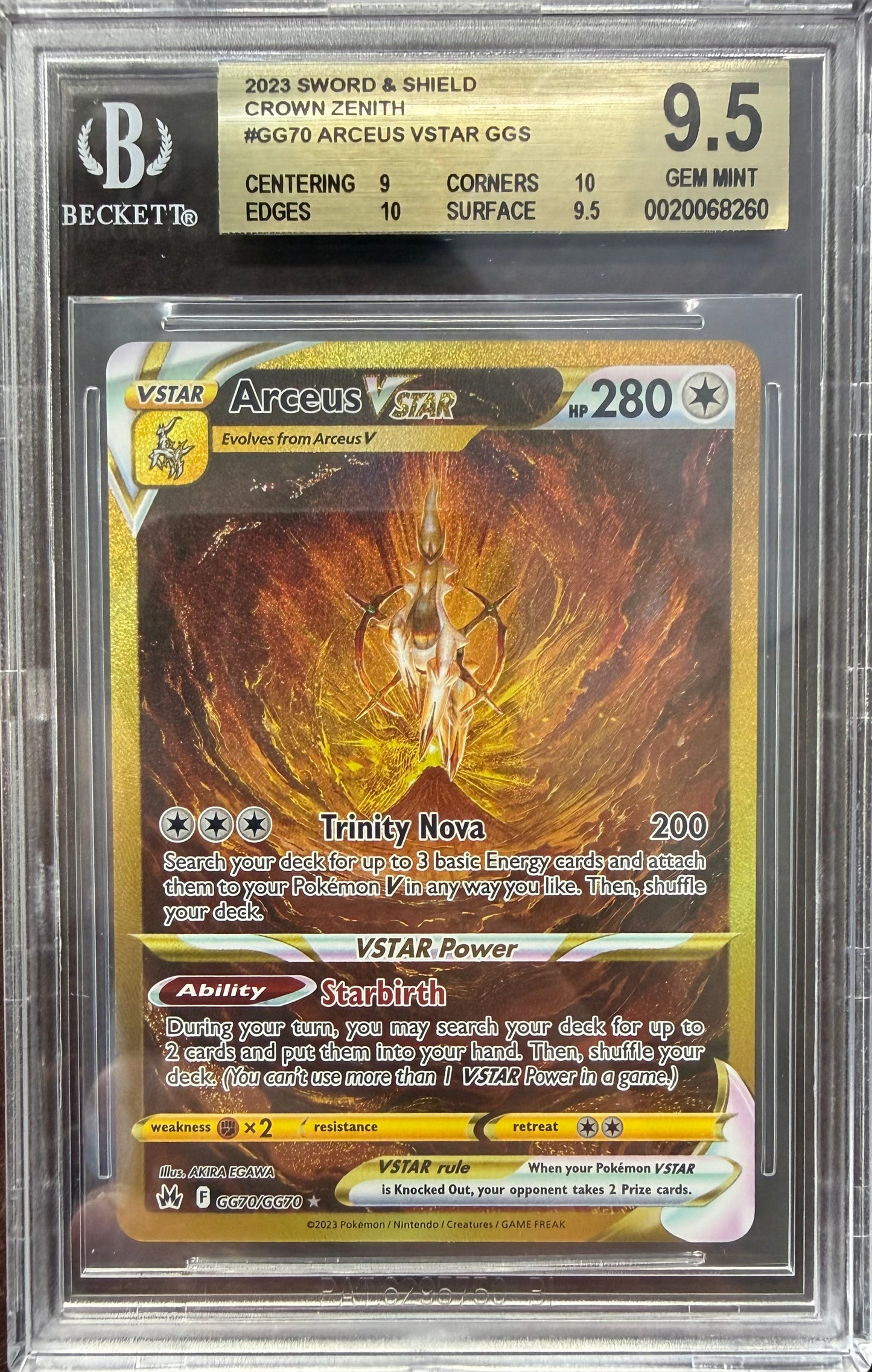 Arceus VSTAR GGUR 2023 Pokemon BGS 9.5
