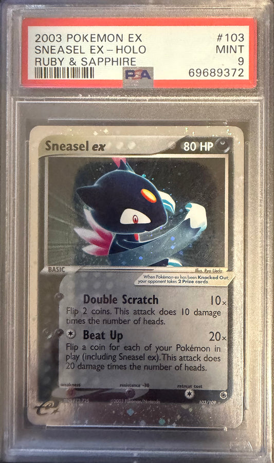 SNEASEL EX-HOLO RUBY & SAPPHIRE 2003 POKEMON EX RUBY & SAPPHIRE PSA MINT 9