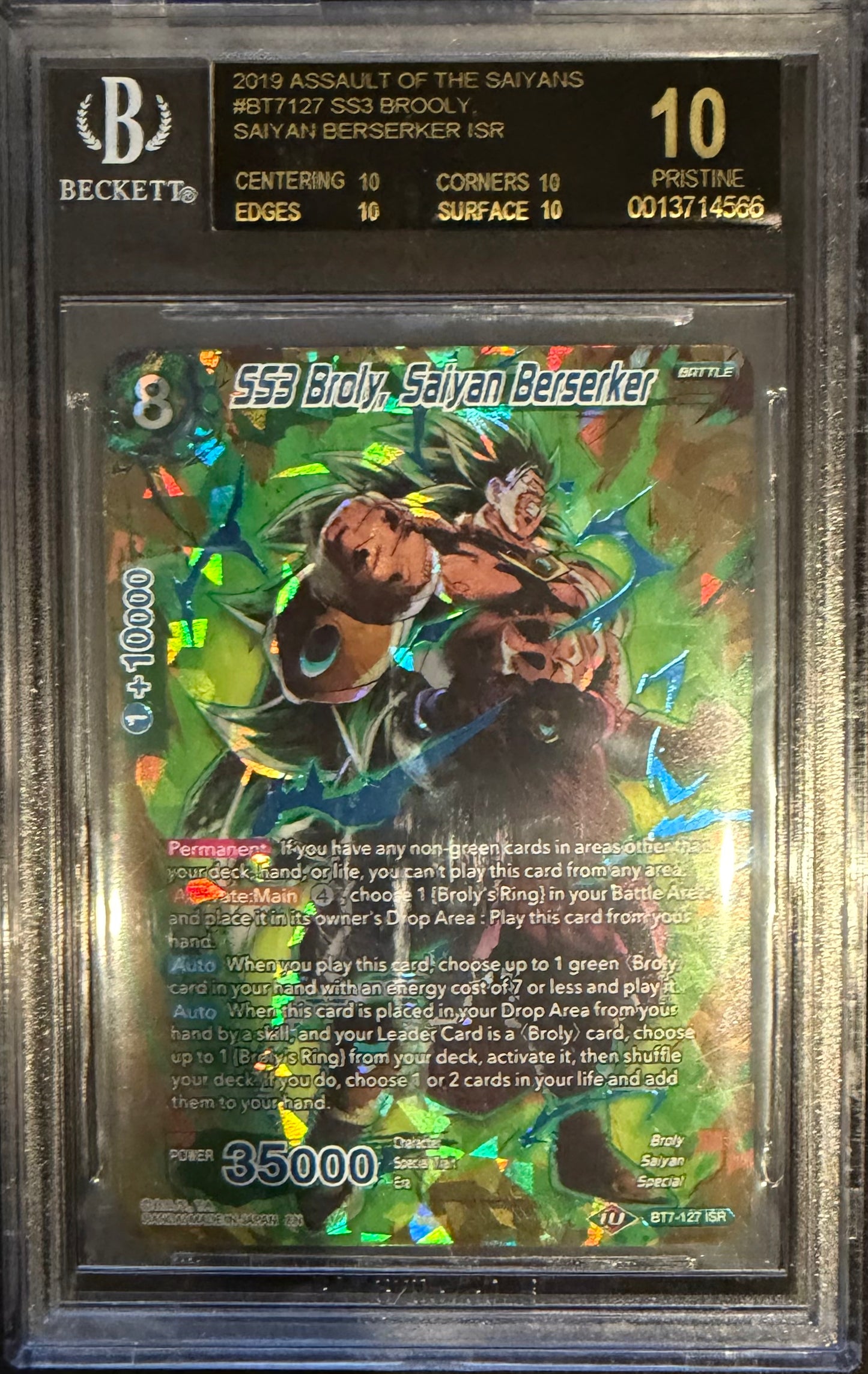 SS3 Brooly, Saiyan Berserker ISR 2019 2019 Dragon Ball Super Assault of the Saiyans BGS 10.0