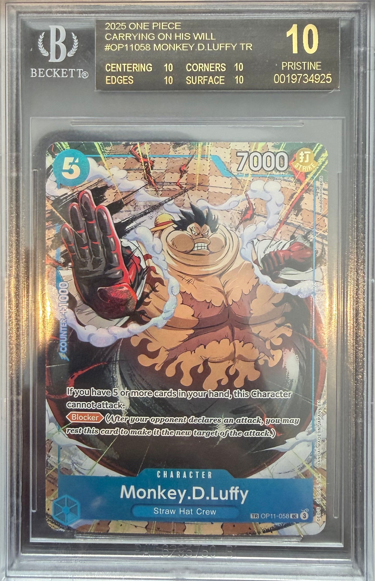 Monkey.D.Luffy TR 2025 Gaming BGS 10.0