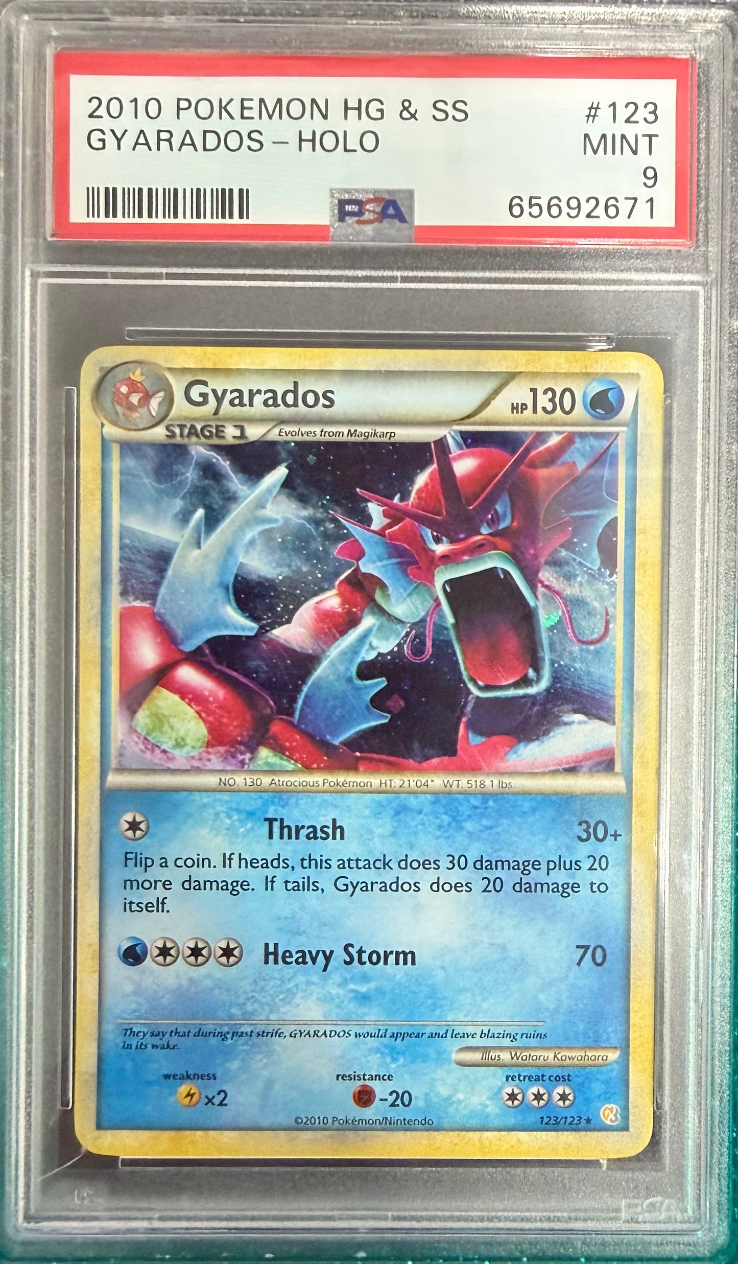 2010 POKEMON HEARTGOLD & SOULSILVER #123 GYARADOS-HOLO PSA 9