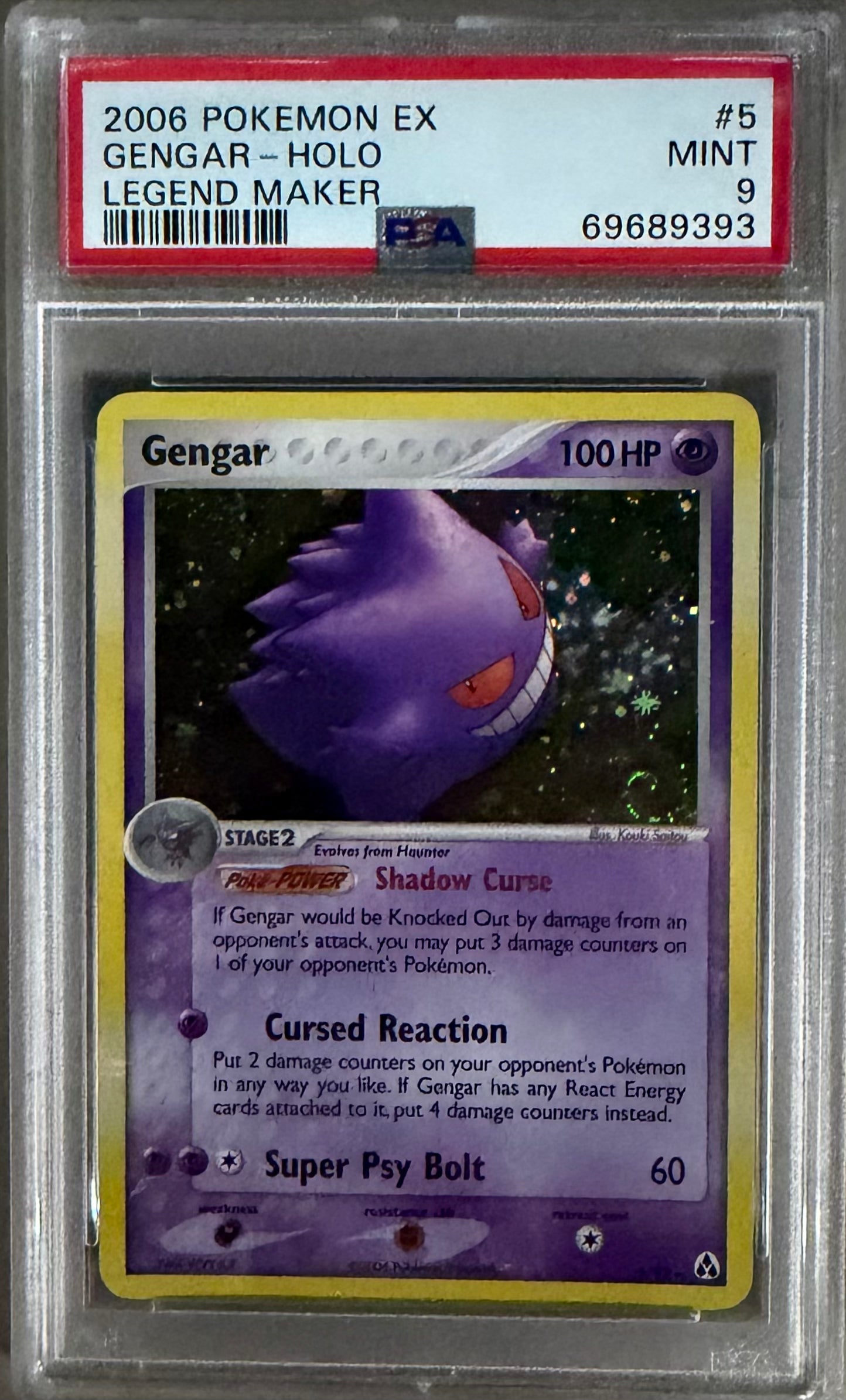 GENGAR-HOLO LEGEND MAKER 2006 POKEMON EX LEGEND MAKER PSA MINT 9