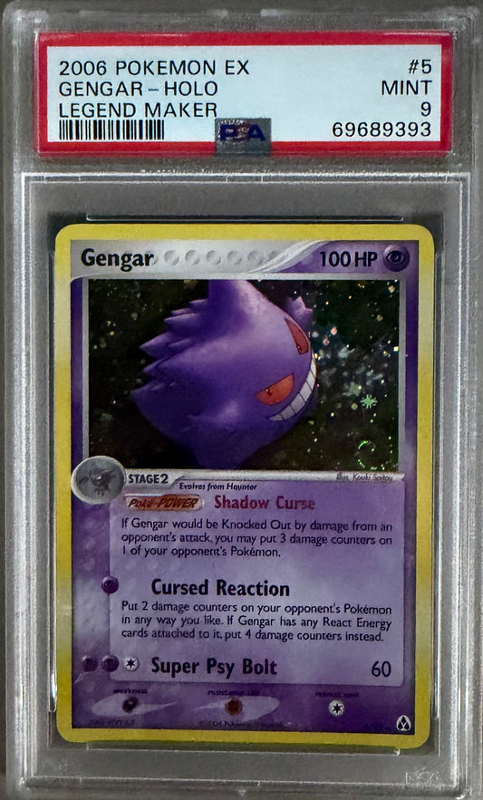GENGAR-HOLO LEGEND MAKER 2006 POKEMON EX LEGEND MAKER PSA MINT 9