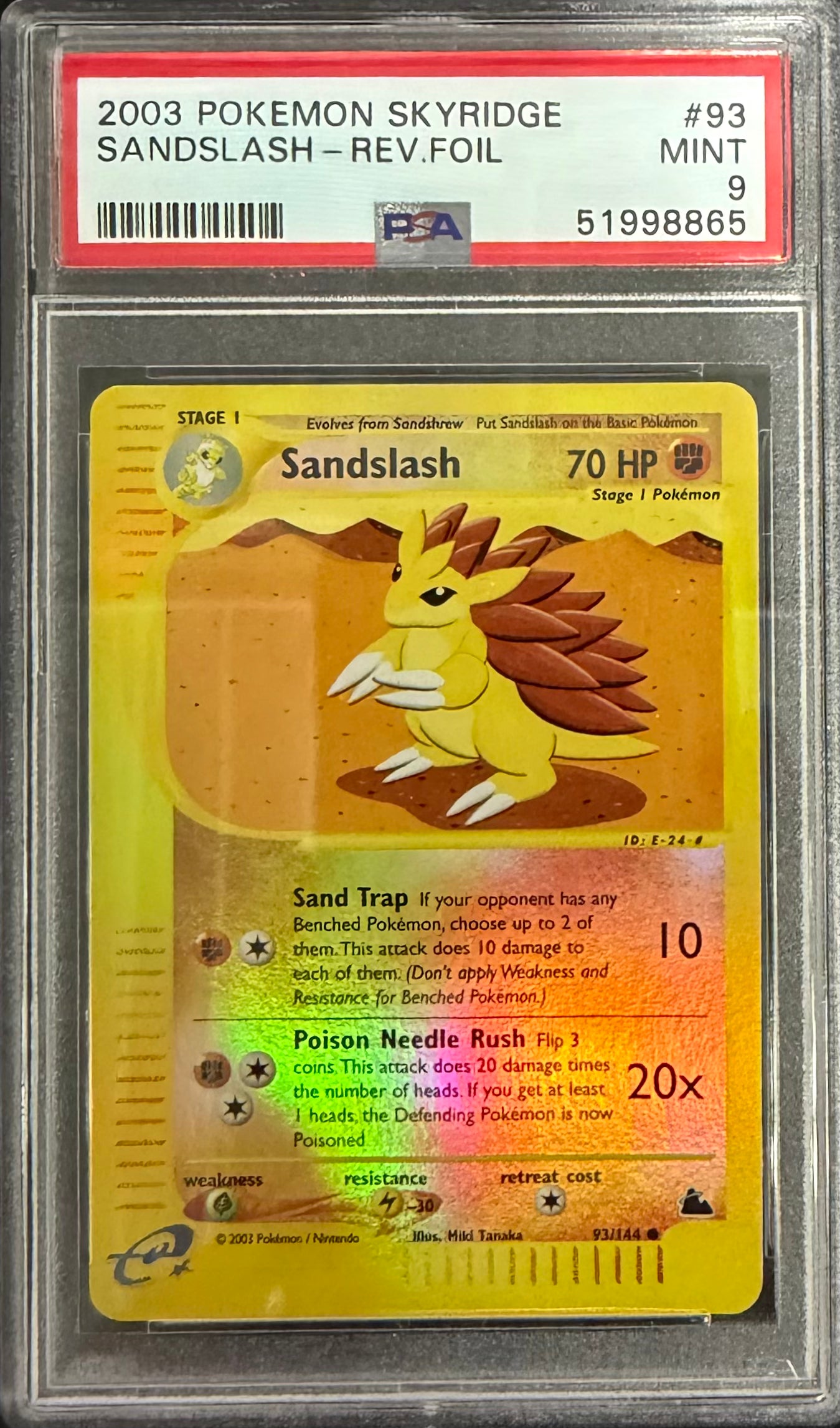 2003 POKEMON SKYRIDGE #93 SANDSLASH-REV.FOIL PSA 9