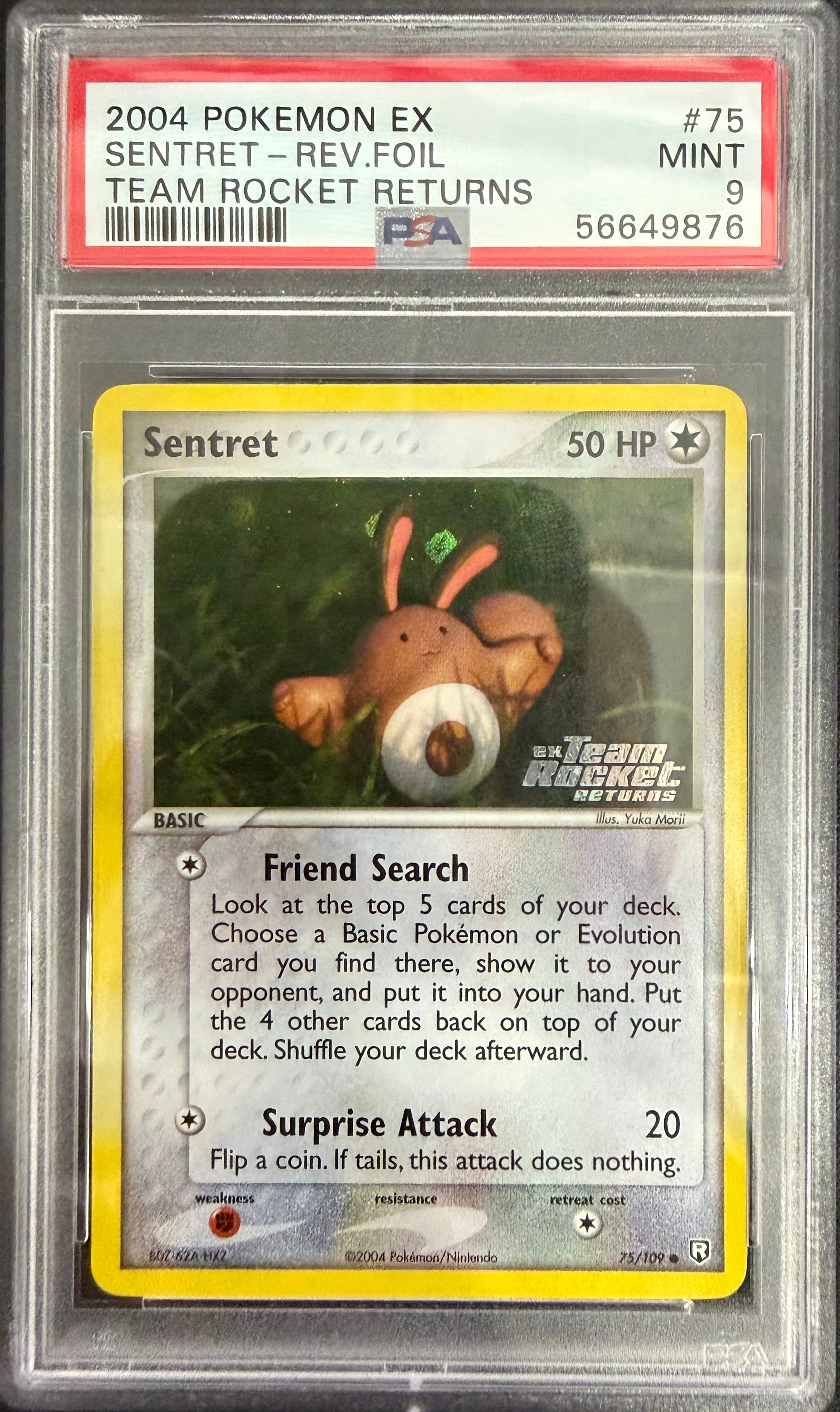 SENTRET-REV.FOIL TEAM ROCKET RETURNS 2004 POKEMON EX TEAM ROCKET RETURNS PSA MINT 9