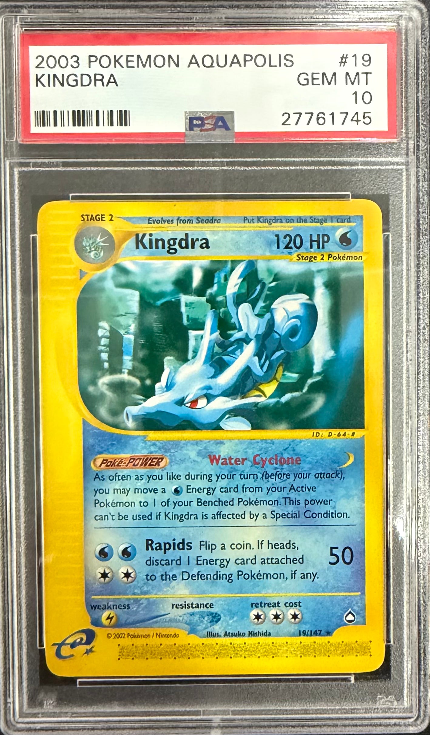 2003 POKEMON AQUAPOLIS #19 KINGDRA PSA 10