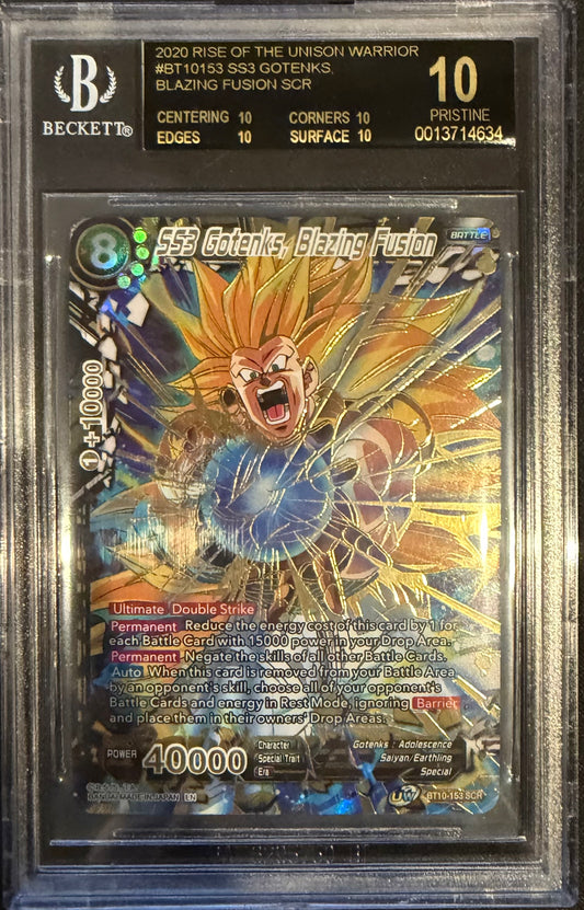 SS3 Gotenks, Blazing Fusion SCR 2020 2020 Dragon Ball Super Rise of the Unison Warrior BGS 10.0