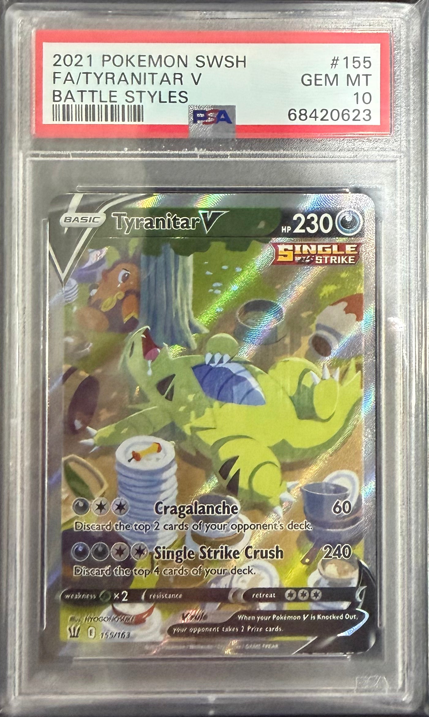 FA/TYRANITAR V BATTLE STYLES 2021 POKEMON SWORD & SHIELD BATTLE STYLES PSA GEM MT 10