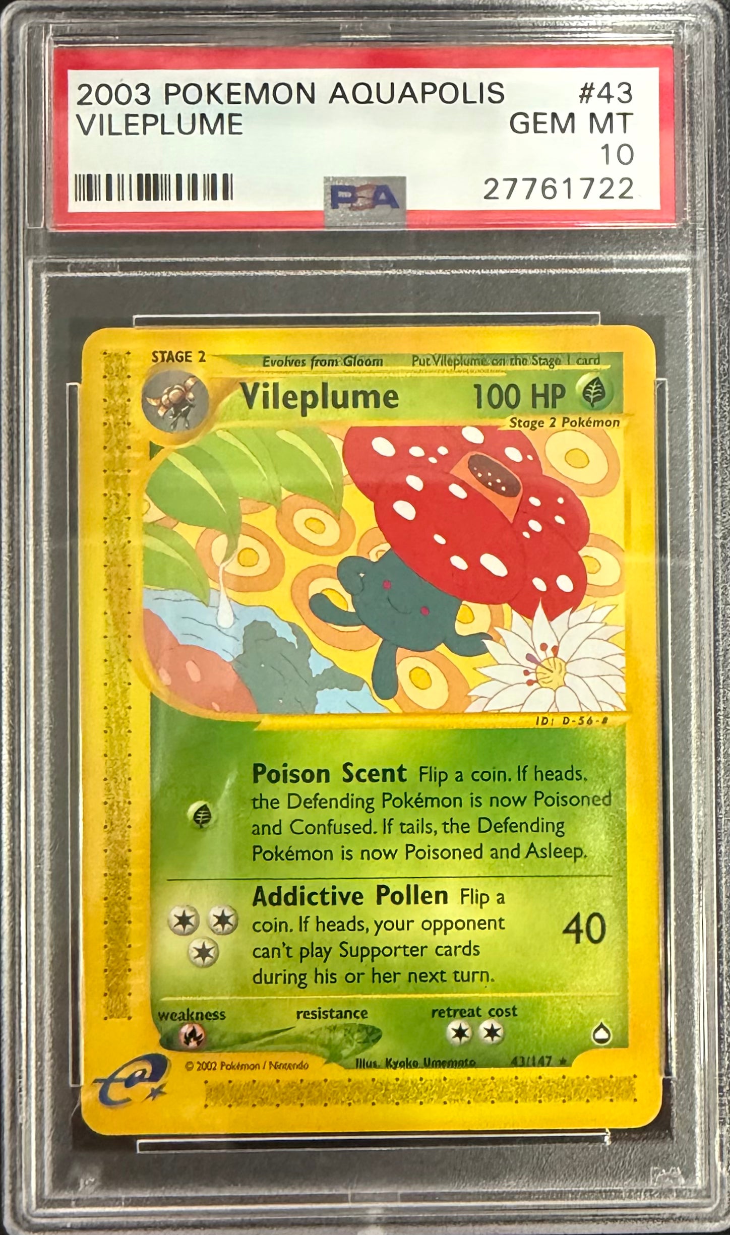 2003 POKEMON AQUAPOLIS #43 VILEPLUME PSA 10