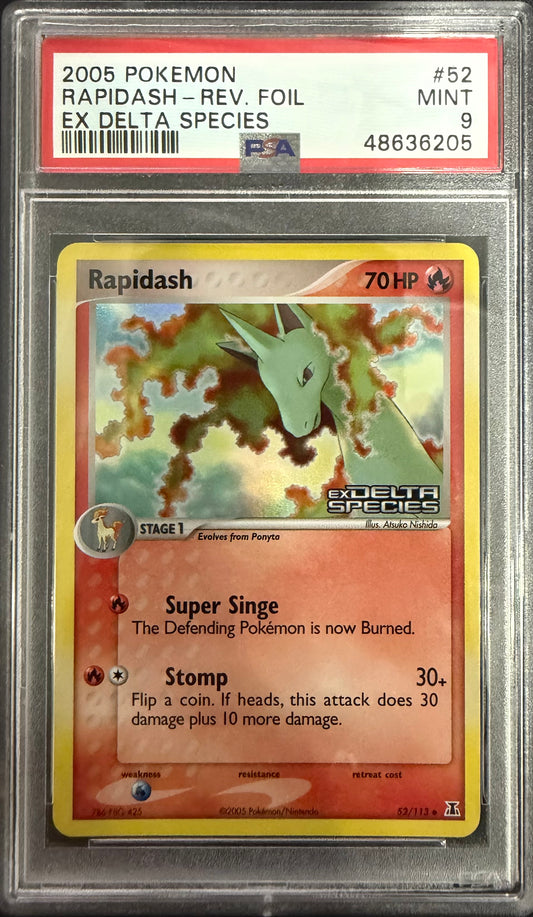 RAPIDASH-REV.FOIL DELTA SPECIES 2005 POKEMON EX DELTA SPECIES PSA MINT 9