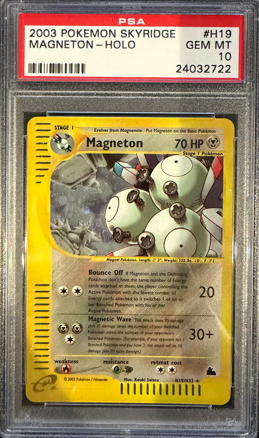 MAGNETON-HOLO 2003 POKEMON SKYRIDGE PSA GEM MT 10