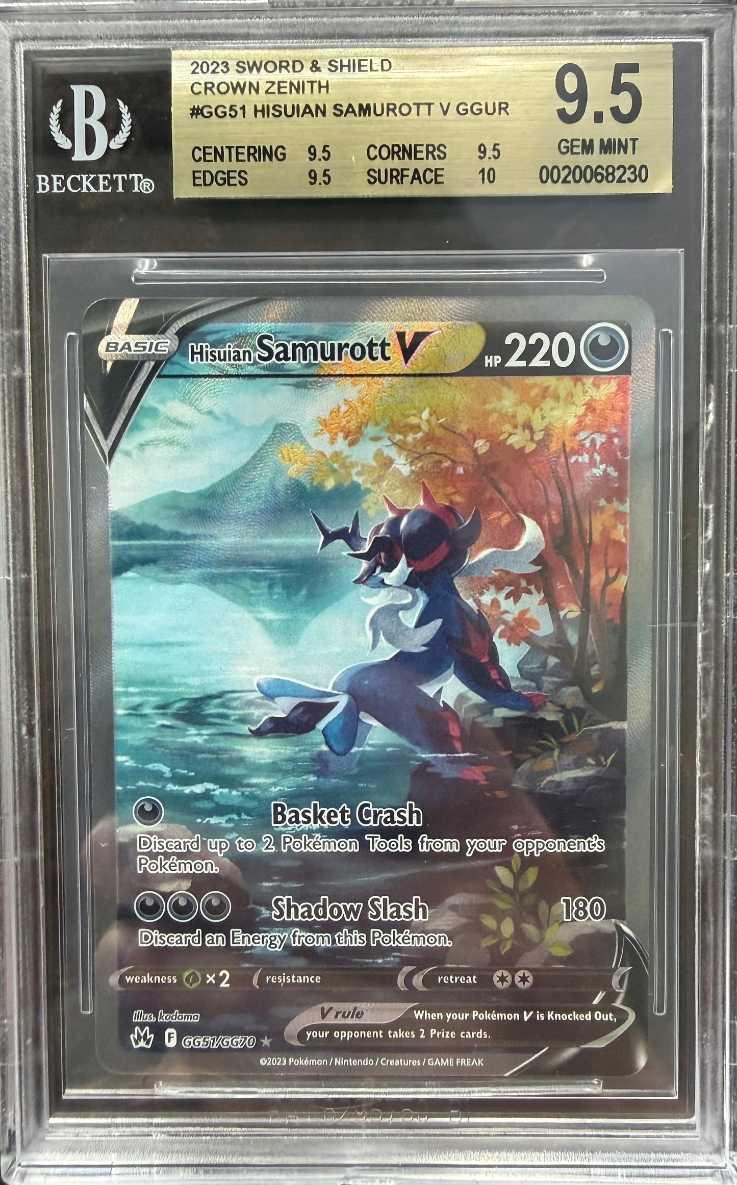 Hisuian Samurott V GGUR 2023 Pokemon BGS 9.5