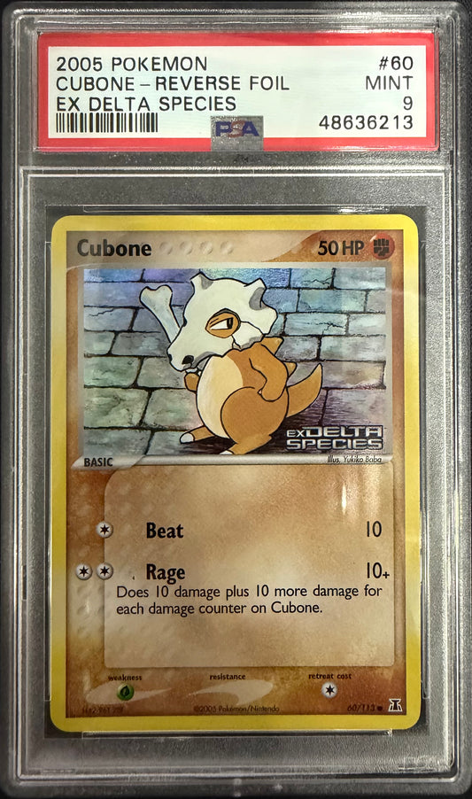 CUBONE-REV.FOIL DELTA SPECIES 2005 POKEMON EX DELTA SPECIES PSA MINT 9