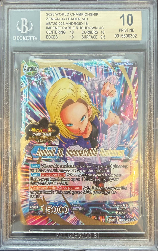 Android 18, Impenetrable Rushdown UC 2023 2023 Dragon Ball Super World Championship Zenkai 03 Leader Set BGS 10.0