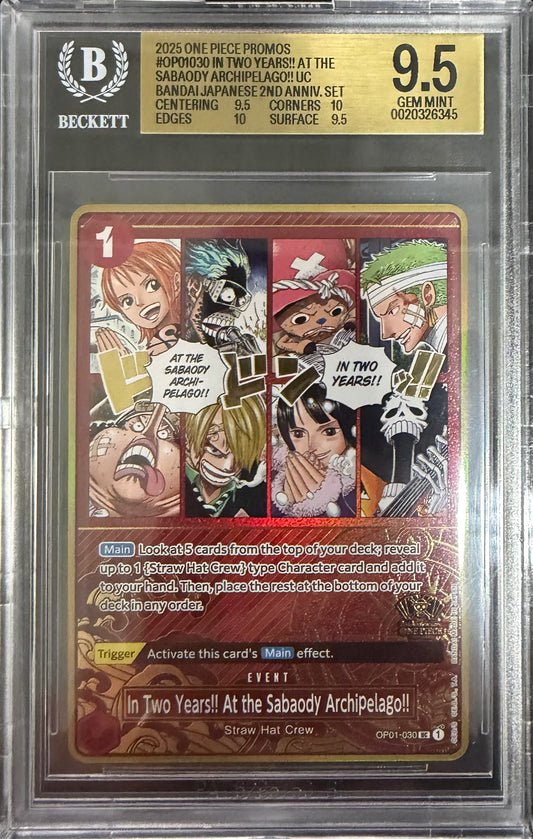 In Two Years!! At the Sabaody Archipelago!! UC/(Premium Bandai Japanese 2nd Anniversary Set) BGS 9.5