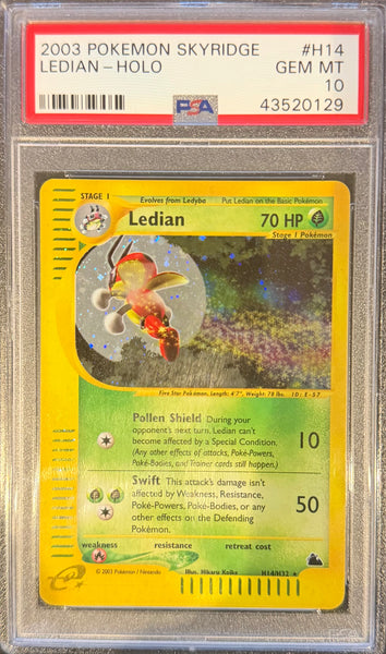 ledian pokemon card price LEDIAN-HOLO 2003 POKEMON SKYRIDGE PSA GEM MT 10 – Poke Gems MTL