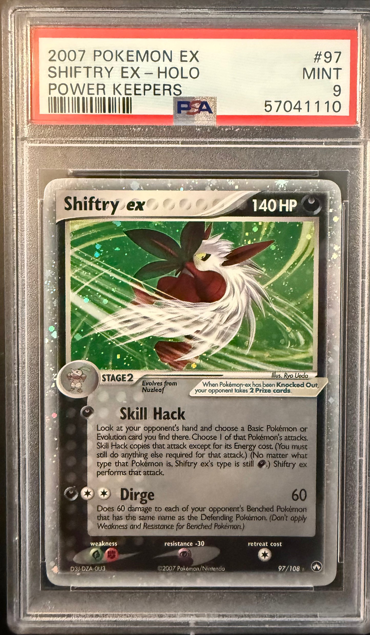 SHIFTRY EX-HOLO POWER KEEPERS 2007 POKEMON EX POWER KEEPERS PSA MINT 9