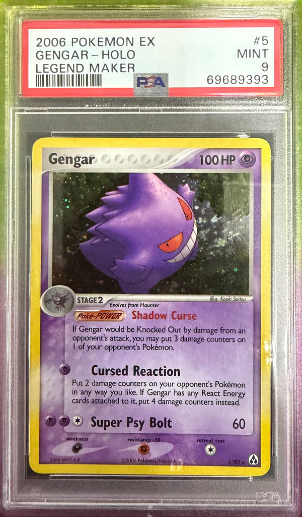 2006 POKEMON EX LEGEND MAKER #5 GENGAR-HOLO LEGEND MAKER PSA 9