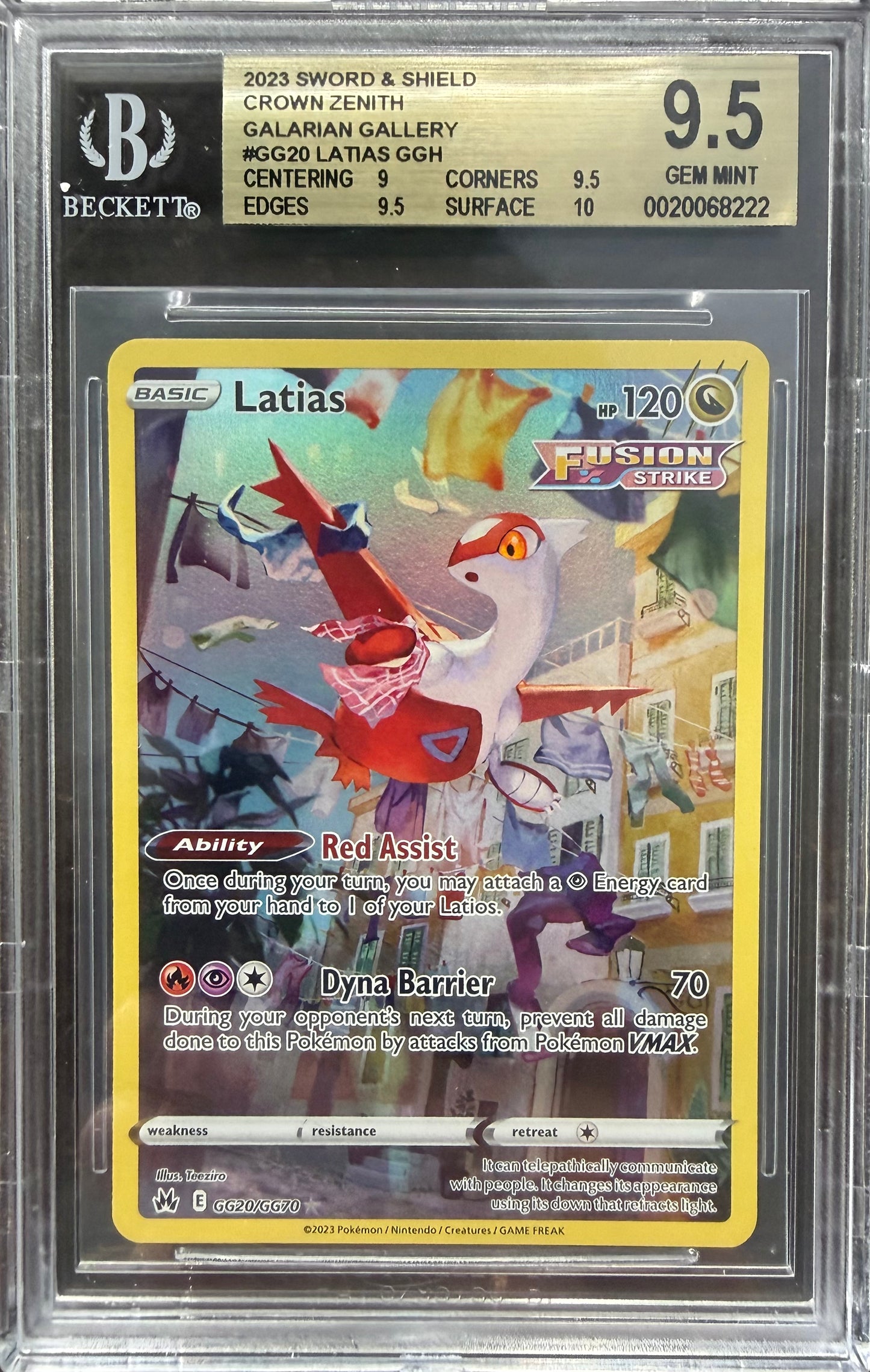 Latias GGUR 2023 Pokemon BGS 9.5