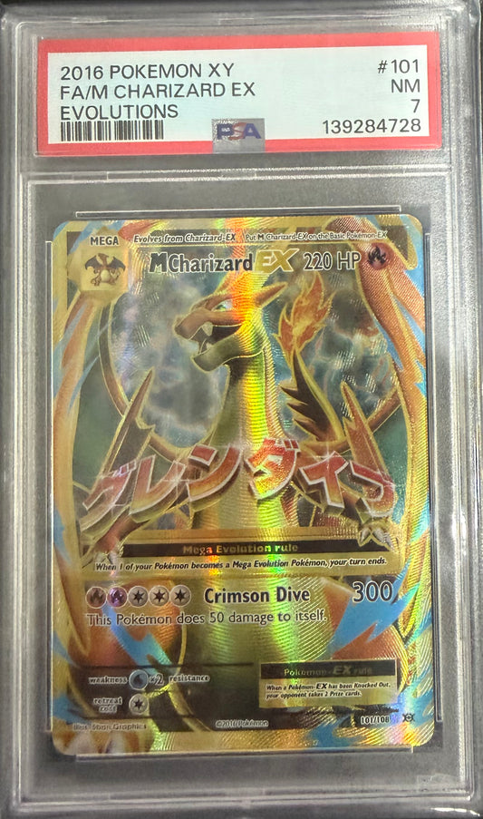 FA/M CHARIZARD EX EVOLUTIONS 2016 POKEMON XY EVOLUTIONS PSA NM 7