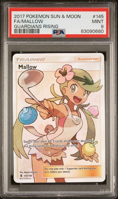 FA/MALLOW GUARDIANS RISING 2017 POKEMON SUN & MOON GUARDIANS RISING PSA MINT 9
