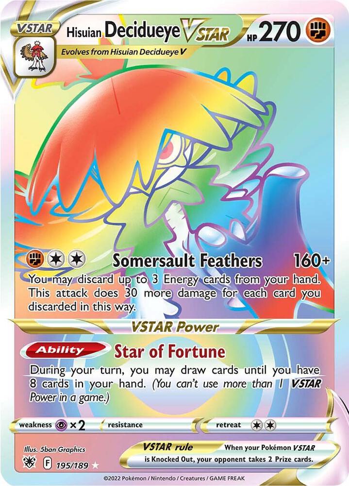 Hisuian Decidueye VSTAR 195/189 - NM
