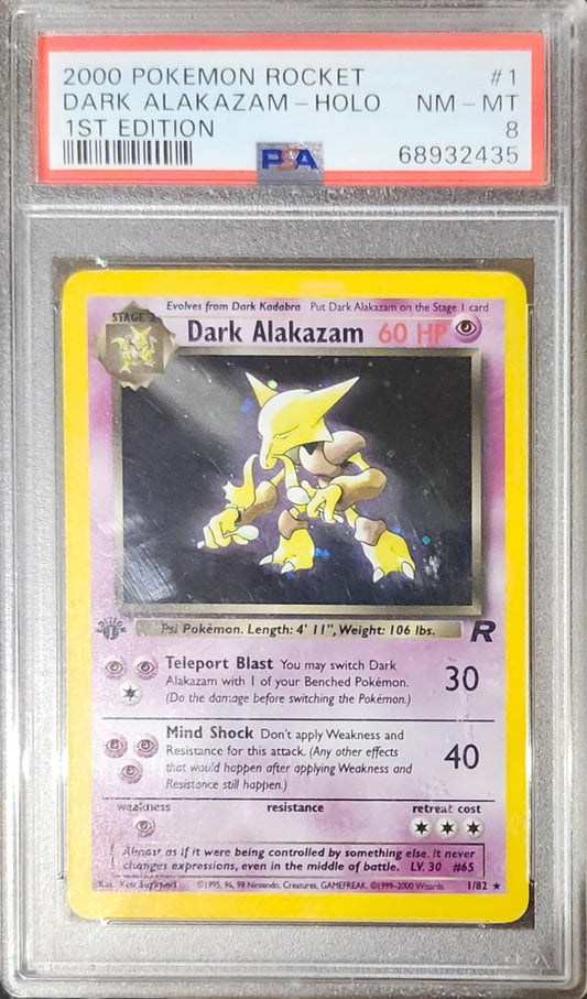 Dark Alakazam 1st Ed. PSA 8
